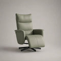 Fauteuil relax pivotant manuel à dossier haut en microfibre polyester vert sauge, 78 × 88 × 110 cm